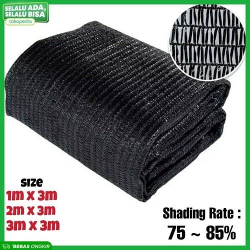 Jaring paranet 75%~85% / Shading net anti sinar matahari luar ruangan - Tanpa Mata Ayam, 1x3m