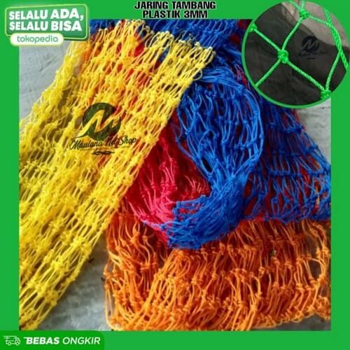 Jaring tambang plastik tebal 3 mm - size 25 cm