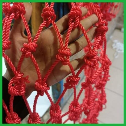Jaring tambang plastik tebal 4 mm - Putih, lubang 10 cm