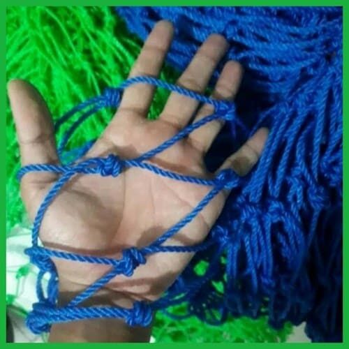 Jaring tambang plastik tebal 4 mm - Putih, lubang 10 cm