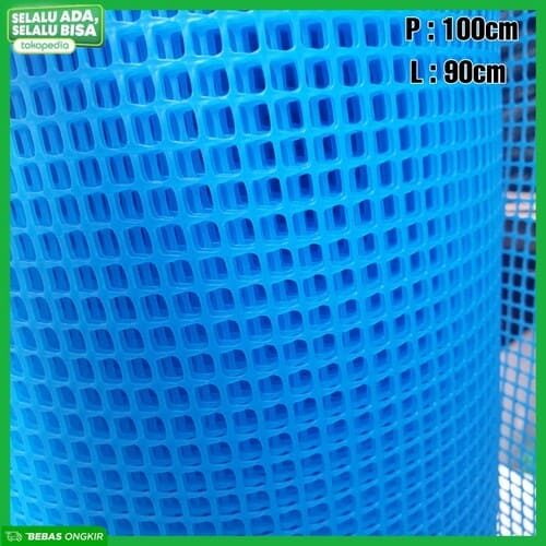 Kawat jaring plastik hdpe bentuk kotak - Biru