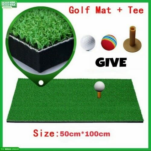 Matras driving golf karpet 50x100 cm Free Tee - Rumput Grade A